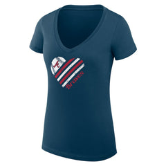 Atlanta Braves G-III 4Her by Carl Banks Women's Super-Slim Fit Lightweight Heart V-Neck T-Shirt discount