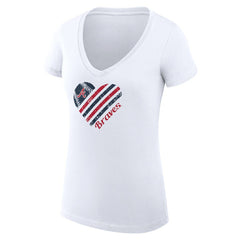 Atlanta Braves G-III 4Her by Carl Banks Women's Super-Slim Fit Lightweight Heart V-Neck T-Shirt Lifestyle