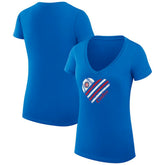 Chicago Cubs G-III 4Her by Carl Banks Women's Super-Slim Fit Lightweight Heart V-Neck T-Shirt Clearance