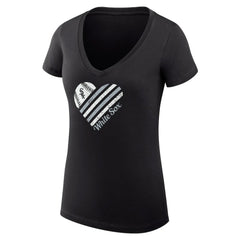 Chicago White Sox G-III 4Her by Carl Banks Women's Super-Slim Fit Lightweight Heart V-Neck T-Shirt discount