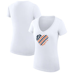 Detroit Tigers G-III 4Her by Carl Banks Women's Super-Slim Fit Lightweight Heart V-Neck T-Shirt discount