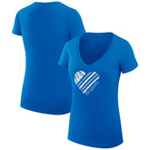 Kansas City Royals G-III 4Her by Carl Banks Women's Super-Slim Fit Lightweight Heart V-Neck T-Shirt Clearance