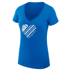 Kansas City Royals G-III 4Her by Carl Banks Women's Super-Slim Fit Lightweight Heart V-Neck T-Shirt Clearance