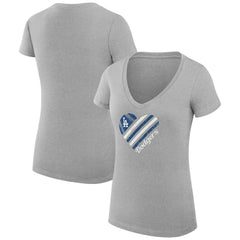 Los Angeles Dodgers G-III 4Her by Carl Banks Women's Super-Slim Fit Lightweight Heart V-Neck T-Shirt Online