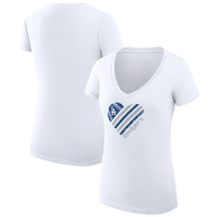 Los Angeles Dodgers G-III 4Her by Carl Banks Women's Super-Slim Fit Lightweight Heart V-Neck T-Shirt for sale