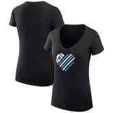 Miami Marlins G-III 4Her by Carl Banks Women's Super-Slim Fit Lightweight Heart V-Neck T-Shirt for sale