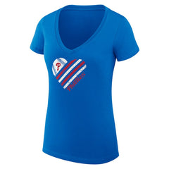 Philadelphia Phillies G-III 4Her by Carl Banks Women's Super-Slim Fit Lightweight Heart V-Neck T-Shirt for sale