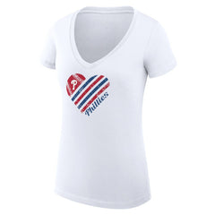 Philadelphia Phillies G-III 4Her by Carl Banks Women's Super-Slim Fit Lightweight Heart V-Neck T-Shirt Online