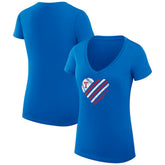 Texas Rangers G-III 4Her by Carl Banks Women's Super-Slim Fit Lightweight Heart V-Neck T-Shirt Clearance