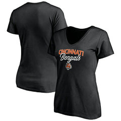 Cincinnati Bengals Women's Depth Chart V-Neck T-Shirt Black - NFL