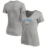 Detroit Lions Women's Depth Chart V-Neck T-Shirt Gray - NFL