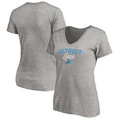 Detroit Lions Women's Depth Chart V-Neck T-Shirt Gray - NFL