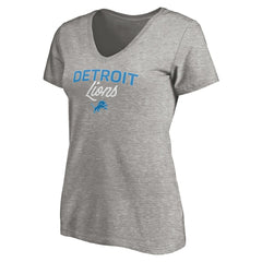 Detroit Lions Women's Depth Chart V-Neck T-Shirt Gray - NFL