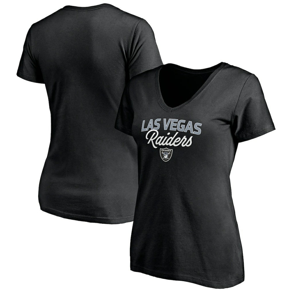 Las Vegas Raiders Women's Depth Chart V-Neck T-Shirt Black - NFL