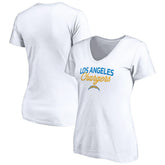 Los Angeles Chargers Women's Depth Chart V-Neck T-Shirt White - NFL