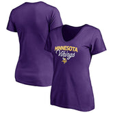 Minnesota Vikings Women's Depth Chart V-Neck T-Shirt Purple - NFL