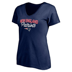 New England Patriots Women's Depth Chart V-Neck T-Shirt Navy - NFL