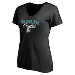 Philadelphia Eagles Women's Depth Chart V-Neck T-Shirt Black - NFL