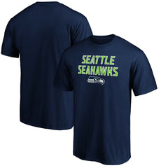 Seattle Seahawks Game Day Stack T-Shirt College Navy - NFL