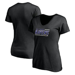 Baltimore Ravens Women's Mascot In Bounds V-Neck T-Shirt Black - NFL