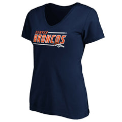 Denver Broncos Women's Mascot In Bounds V-Neck T-Shirt Navy - NFL