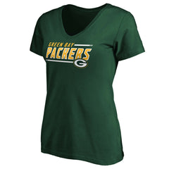 Green Bay Packers Women's Mascot In Bounds V-Neck T-Shirt Green - NFL