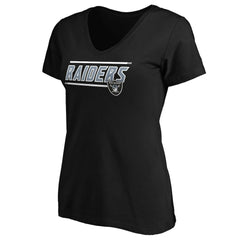 Las Vegas Raiders Women's Mascot In Bounds V-Neck T-Shirt Black - NFL