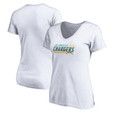 Los Angeles Chargers Women's Mascot In Bounds V-Neck T-Shirt White - NFL