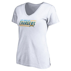 Los Angeles Chargers Women's Mascot In Bounds V-Neck T-Shirt White - NFL