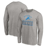 Detroit Lions Team Arch Knockout Long Sleeve T-Shirt Heather Gray - NFL