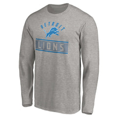 Detroit Lions Team Arch Knockout Long Sleeve T-Shirt Heather Gray - NFL