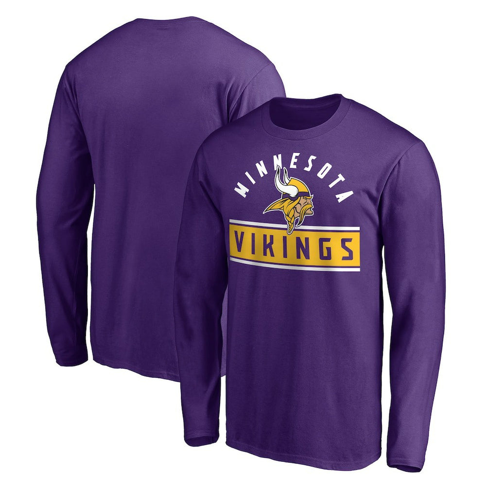 Minnesota Vikings Team Arch Knockout Long Sleeve T-Shirt Purple - NFL