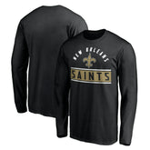 New Orleans Saints Team Arch Knockout Long Sleeve T-Shirt Black - NFL