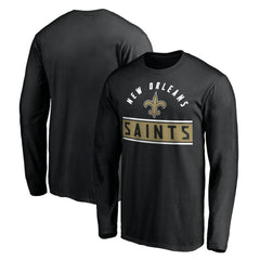 New Orleans Saints Team Arch Knockout Long Sleeve T-Shirt Black - NFL