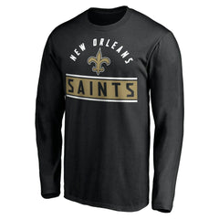 New Orleans Saints Team Arch Knockout Long Sleeve T-Shirt Black - NFL