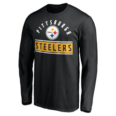 Pittsburgh Steelers Team Arch Knockout Long Sleeve T-Shirt Black - NFL