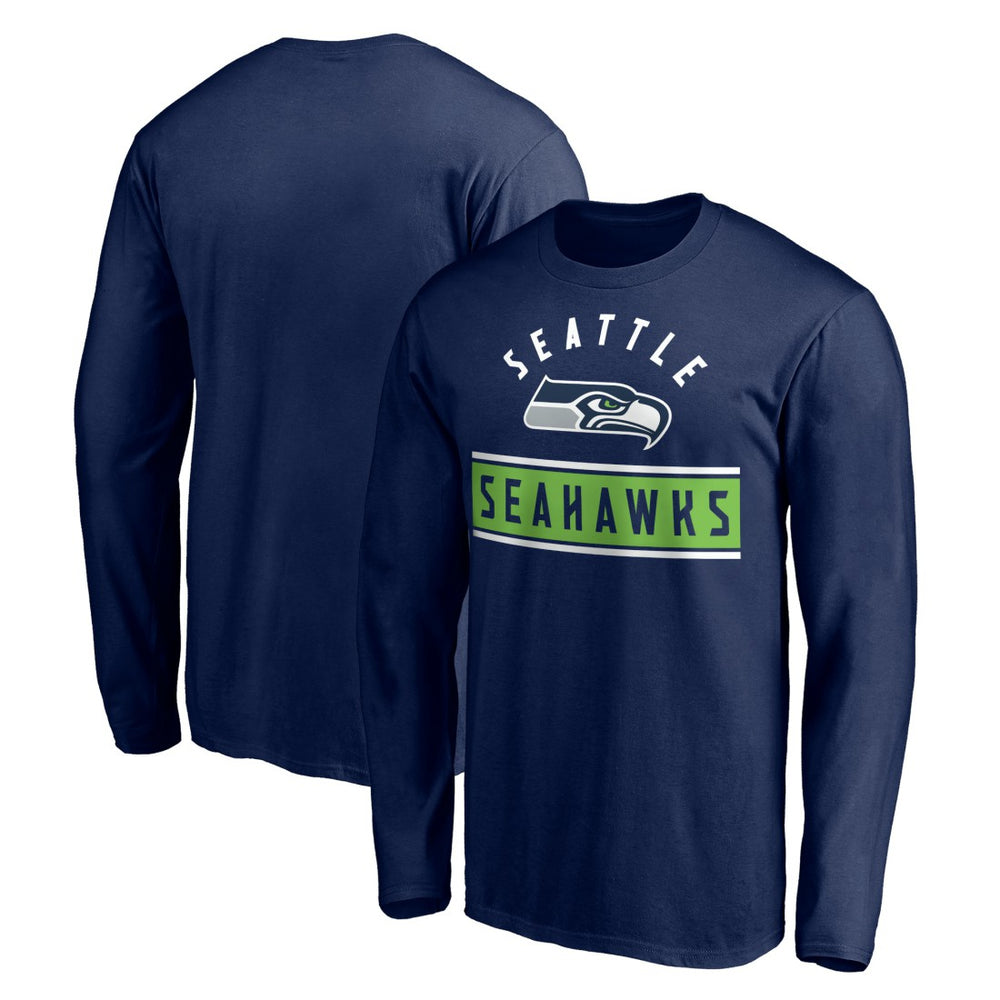 Seattle Seahawks Team Arch Knockout Long Sleeve T-Shirt College Navy - NFL