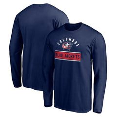 Columbus Blue Jackets - Team Arch Knockout Long Sleeve T-Shirt Navy