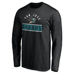 San Jose Sharks - Team Arch Knockout Long Sleeve T-Shirt Black