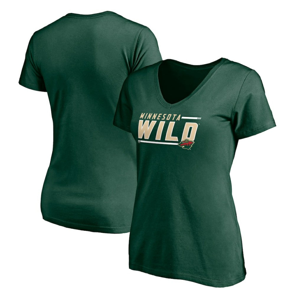 Minnesota Wild - Women's Mascot In Bounds V-Neck T-Shirt Green