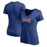 Montreal Canadiens - Women's Mascot In Bounds V-Neck T-Shirt Blue