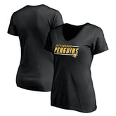 Pittsburgh Penguins Women's Mascot In Bounds V-Neck T-Shirt Black