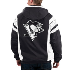 Pittsburgh Penguins Starter x NHL Black Ice Home Team Half-Zip Pullover Hoodie Black/White