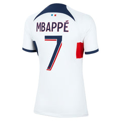 Nike Kylian Mbappe Paris Saint-Germain Women's 2023/24 Away Stadium Replica Player Jerseys - White