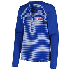 Buffalo Bills Antigua Women's Maverick Waffle Henley Long Sleeve T-Shirt Royal - NFL