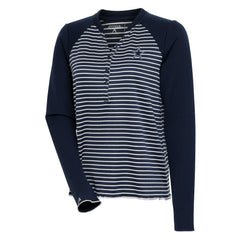 Dallas Cowboys Antigua Women's Maverick Waffle Henley Long Sleeve T-Shirt Navy - NFL