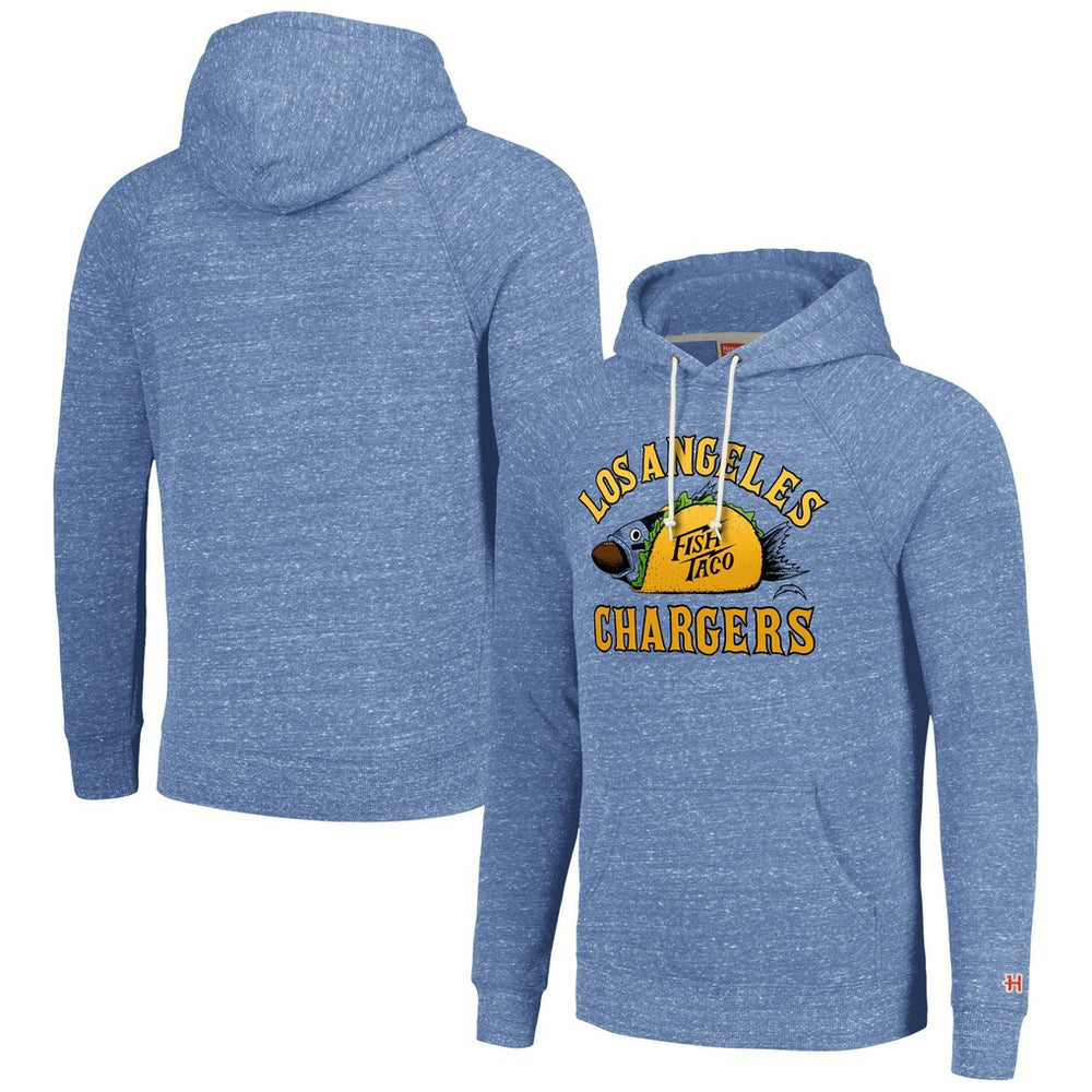 Los Angeles Chargers Homage Unisex NFL x Guy Fieri’s Flavortown Tri-Blend Pullover Hoodie Light Blue - NFL
