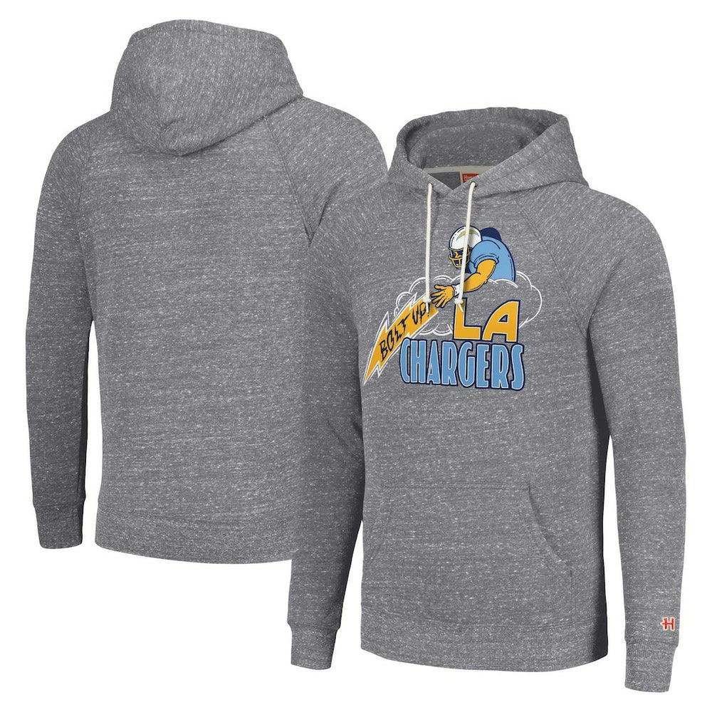 Los Angeles Chargers Homage Unisex Hyperlocal Raglan Pullover Hoodie Gray - NFL