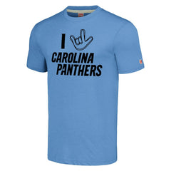 Carolina Panthers Homage Unisex The NFL ASL Collection by Love Sign Tri-Blend T-Shirt Light Blue - NFL