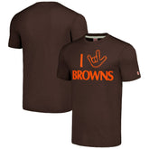 Cleveland Browns Homage Unisex The NFL ASL Collection by Love Sign Tri-Blend T-Shirt Brown - NFL